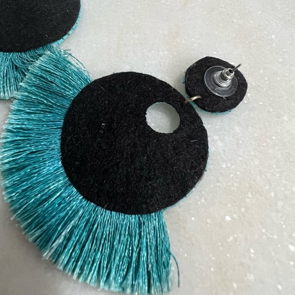 Turquoise Earrings - Beaded & Fringe Details - Picture 8 of 10
